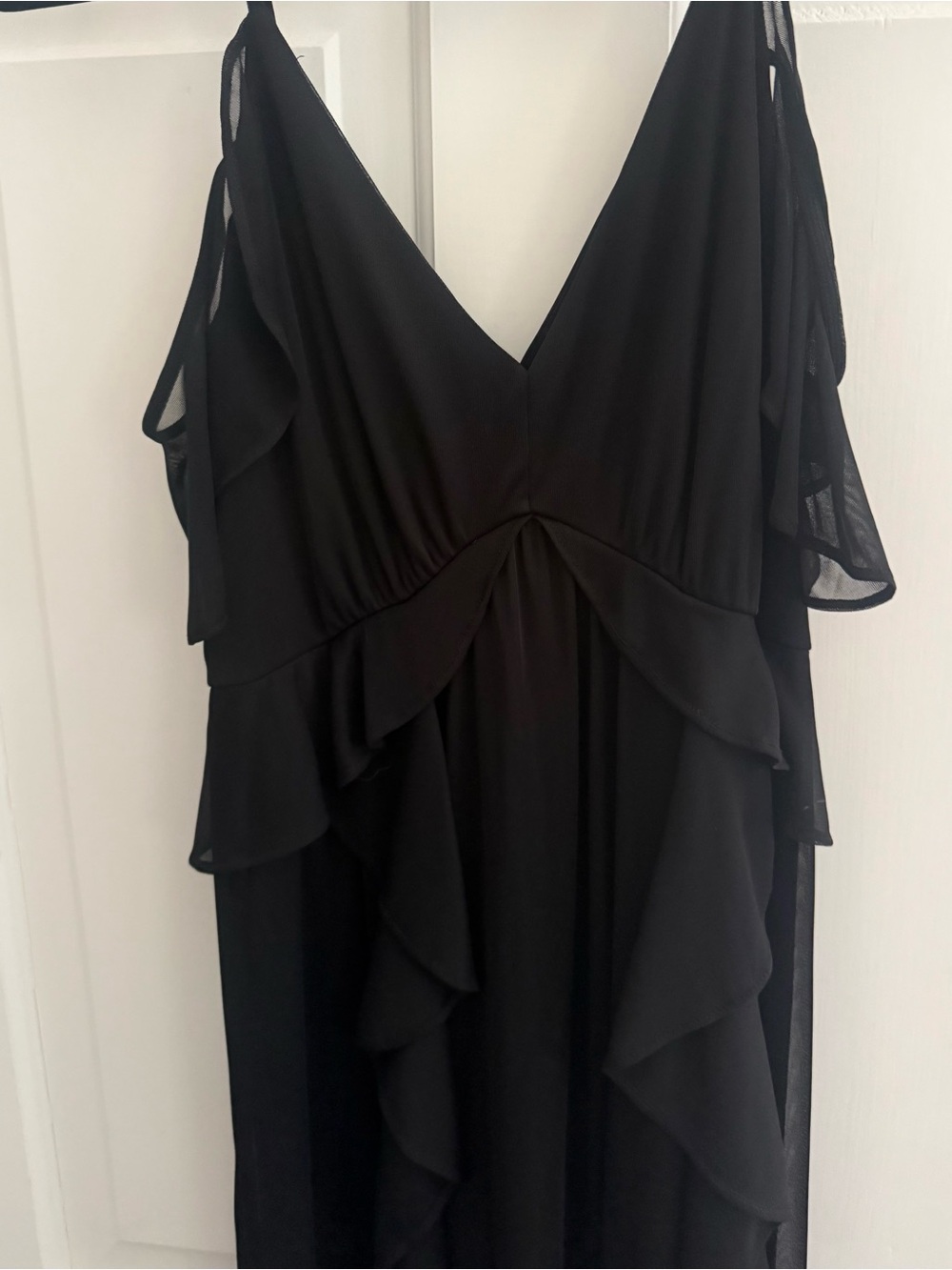 Express Black Ruffle Dress Sz Small Excellent